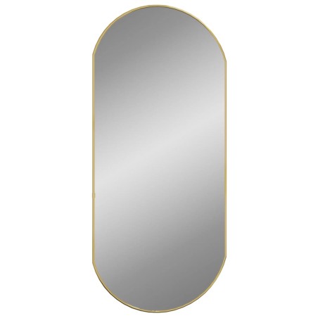 vidaXL Specchio da Parete Dorato 90x40 cm Ovale