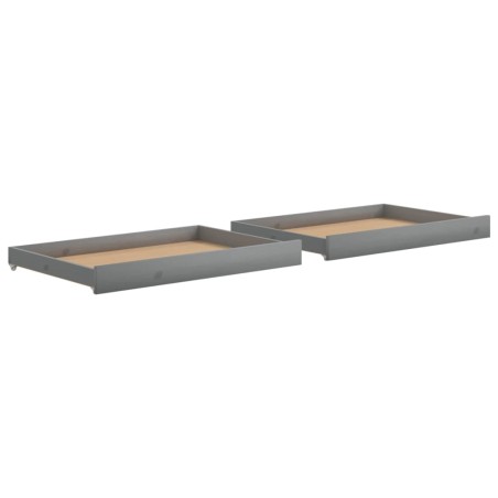 vidaXL Cassetti per Divano Letto 2 pz Grigi in Legno Massello di Pino