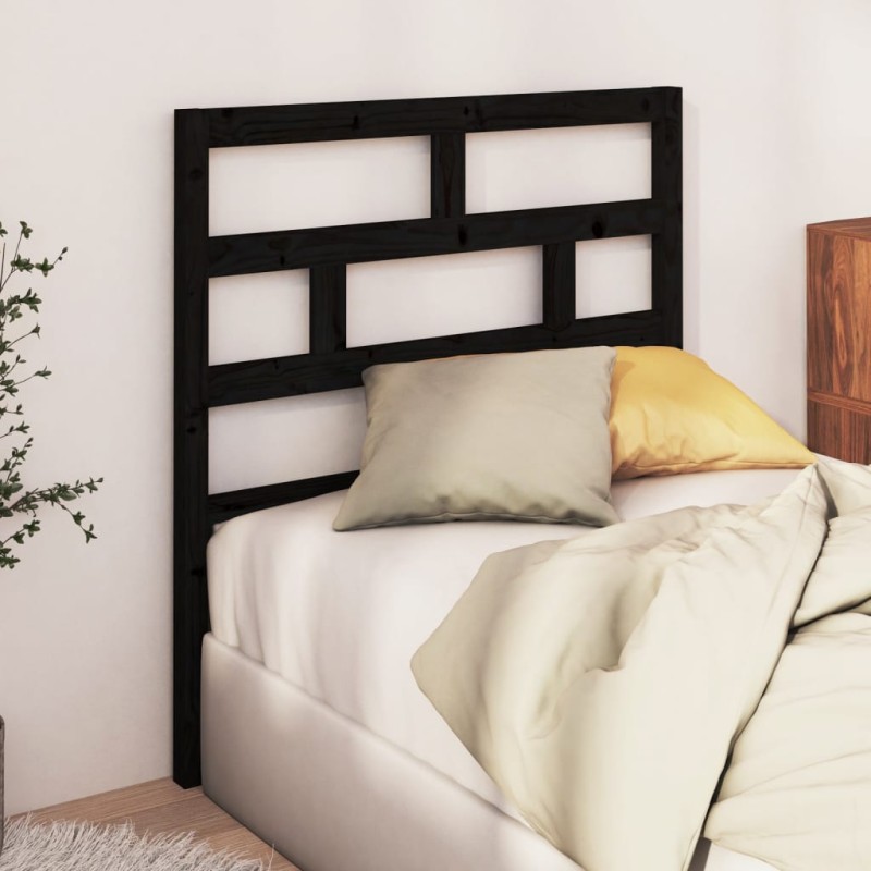 Testiera per Letto Nera 106x4x100 cm in Legno Massello di Pino Testiera per Letto Nera 106x4x100 cm in Legno Massello di Pino