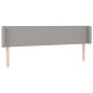 Testiera a LED Grigio Chiaro 203x16x78/88 cm in Tessuto