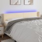 Testiera a LED Crema 163x16x78/88 cm in Tessuto Testiera a LED Crema 163x16x78/88 cm in Tessuto