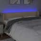 Testiera a LED Crema 163x16x78/88 cm in Tessuto Testiera a LED Crema 163x16x78/88 cm in Tessuto