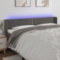 Testiera a LED Grigio Scuro 203x16x78/88 cm in Velluto Testiera a LED Grigio Scuro 203x16x78/88 cm in Velluto
