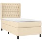 vidaXL Giroletto a Molle con Materasso Crema 90x190 cm in Tessuto