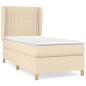 vidaXL Giroletto a Molle con Materasso Crema 90x190 cm in Tessuto