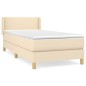 vidaXL Giroletto a Molle con Materasso Crema 90x190 cm in Tessuto