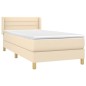 vidaXL Giroletto a Molle con Materasso Crema 90x190 cm in Tessuto