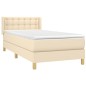 vidaXL Giroletto a Molle con Materasso Crema 90x190 cm in Tessuto