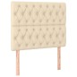 vidaXL Giroletto a Molle con Materasso Crema 90x190 cm in Tessuto