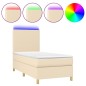 vidaXL Letto a Molle con Materasso e LED Crema 90x190 cm in Tessuto vidaXL Letto a Molle con Materasso e LED Crema 90x190 cm in Tessuto