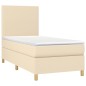 vidaXL Letto a Molle con Materasso e LED Crema 90x190 cm in Tessuto vidaXL Letto a Molle con Materasso e LED Crema 90x190 cm in Tessuto