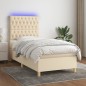 vidaXL Letto a Molle con Materasso e LED Crema 90x190 cm in Tessuto vidaXL Letto a Molle con Materasso e LED Crema 90x190 cm in Tessuto