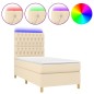 vidaXL Letto a Molle con Materasso e LED Crema 90x190 cm in Tessuto vidaXL Letto a Molle con Materasso e LED Crema 90x190 cm in Tessuto