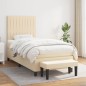 vidaXL Giroletto a Molle con Materasso Crema 90x190 cm in Tessuto
