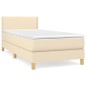 vidaXL Giroletto a Molle con Materasso Crema 90x190 cm in Tessuto