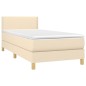 vidaXL Letto a Molle con Materasso e LED Crema 90x190 cm in Tessuto vidaXL Letto a Molle con Materasso e LED Crema 90x190 cm in Tessuto