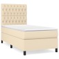 vidaXL Giroletto a Molle con Materasso Crema 90x190 cm in Tessuto
