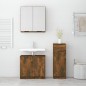 vidaXL Set Mobili da Bagno 3 pz Rovere Fumo in Legno Multistrato vidaXL Set Mobili da Bagno 3 pz Rovere Fumo in Legno Multistrato
