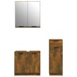 vidaXL Set Mobili da Bagno 3 pz Rovere Fumo in Legno Multistrato vidaXL Set Mobili da Bagno 3 pz Rovere Fumo in Legno Multistrato