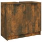 vidaXL Set Mobili da Bagno 3 pz Rovere Fumo in Legno Multistrato vidaXL Set Mobili da Bagno 3 pz Rovere Fumo in Legno Multistrato