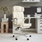 vidaXL Poltrona da Ufficio Massaggiante Reclinabile Crema Similpelle vidaXL Poltrona da Ufficio Massaggiante Reclinabile Crema Similpelle