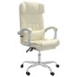 vidaXL Poltrona da Ufficio Massaggiante Reclinabile Crema Similpelle vidaXL Poltrona da Ufficio Massaggiante Reclinabile Crema Similpelle