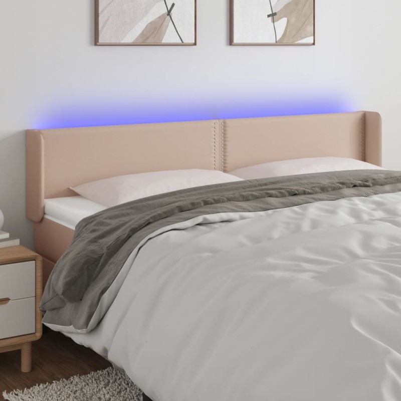 Testiera Cappuccino a LED 203x16x78/88 cm in Similpelle Testiera Cappuccino a LED 203x16x78/88 cm in Similpelle