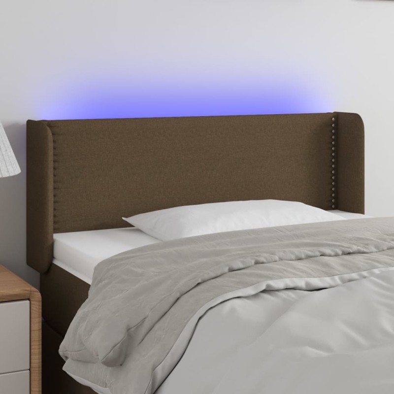Testiera a LED Marrone Scuro 83x16x78/88 cm in Tessuto Testiera a LED Marrone Scuro 83x16x78/88 cm in Tessuto