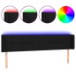 Testiera a LED Nera 183x16x78/88 cm in Tessuto Testiera a LED Nera 183x16x78/88 cm in Tessuto