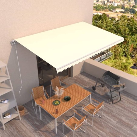 vidaXL Tenda da Sole Retrattile Automatica 500x350 cm Crema