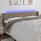 Testiera a LED Tortora 163x16x78/88 cm in Tessuto Testiera a LED Tortora 163x16x78/88 cm in Tessuto