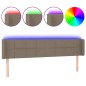 Testiera a LED Tortora 163x16x78/88 cm in Tessuto Testiera a LED Tortora 163x16x78/88 cm in Tessuto