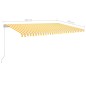 vidaXL Tenda da Sole Retrattile Automatica Pali 5x3,5 m Gialla Bianca vidaXL Tenda da Sole Retrattile Automatica Pali 5x3,5 m Gialla Bianca