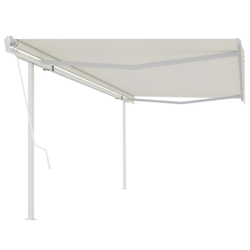 vidaXL Tenda da Sole Retrattile Automatica con Pali 5x3,5 m Crema vidaXL Tenda da Sole Retrattile Automatica con Pali 5x3,5 m Crema
