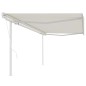 vidaXL Tenda da Sole Retrattile Automatica con Pali 5x3,5 m Crema vidaXL Tenda da Sole Retrattile Automatica con Pali 5x3,5 m Crema