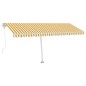 vidaXL Tenda da Sole Autoportante Automatica 500x350 cm Gialla Bianca vidaXL Tenda da Sole Autoportante Automatica 500x350 cm Gialla Bianca