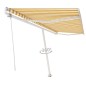 vidaXL Tenda da Sole Autoportante Automatica 500x350 cm Gialla Bianca vidaXL Tenda da Sole Autoportante Automatica 500x350 cm Gialla Bianca