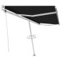 vidaXL Tenda Sole Retrattile Automatica con Palo 500x350 cm Antracite vidaXL Tenda Sole Retrattile Automatica con Palo 500x350 cm Antracite